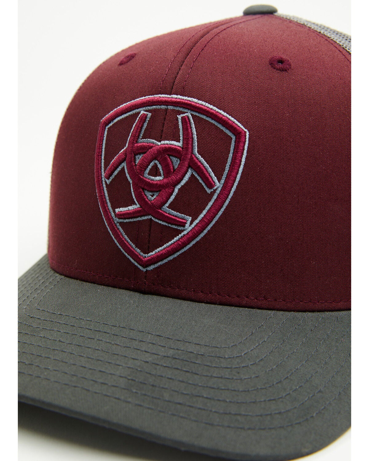 Image #2 - Ariat Men's Shield Logo Ball Cap, Maroon, hi-res