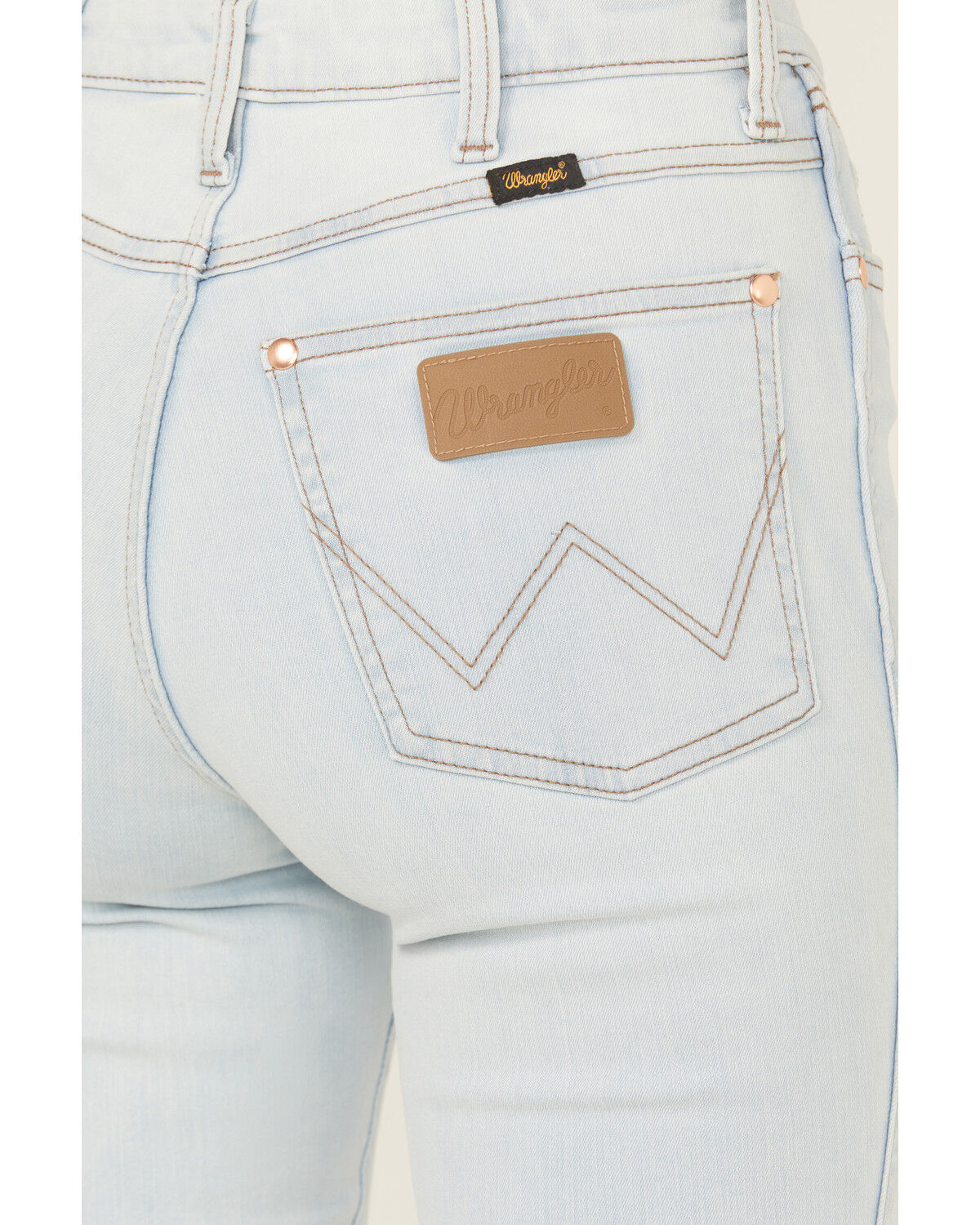 Image #4 - Wrangler X Lainey Wilson Women's Light Wash High Rise Boot Hugger Stretch Denim Jeans, Light Wash, hi-res
