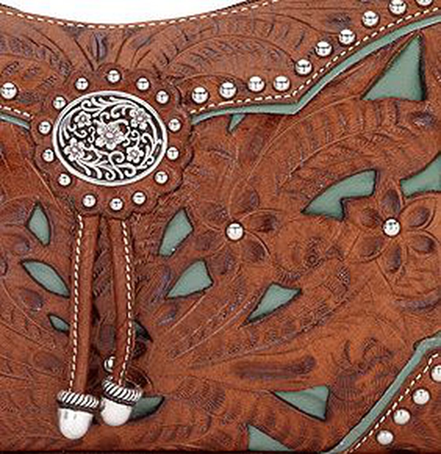 Image #2 - American West Lady Lace Shoulder Bag, Brown, hi-res
