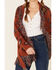 Cotton Emporium Women's Leo Paisley Belted Cardi Sweater , Rust Copper, hi-res