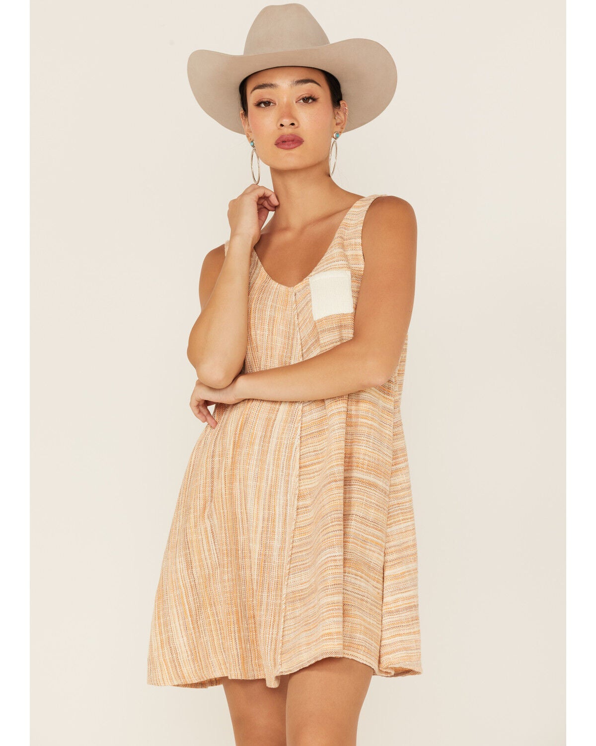 Cleo + Wolf Women's Yarn Die A-Line Mini Dress, Taupe, hi-res