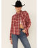 Wrangler Retro Women's Flannel Plaid Shirt, Red, hi-res
