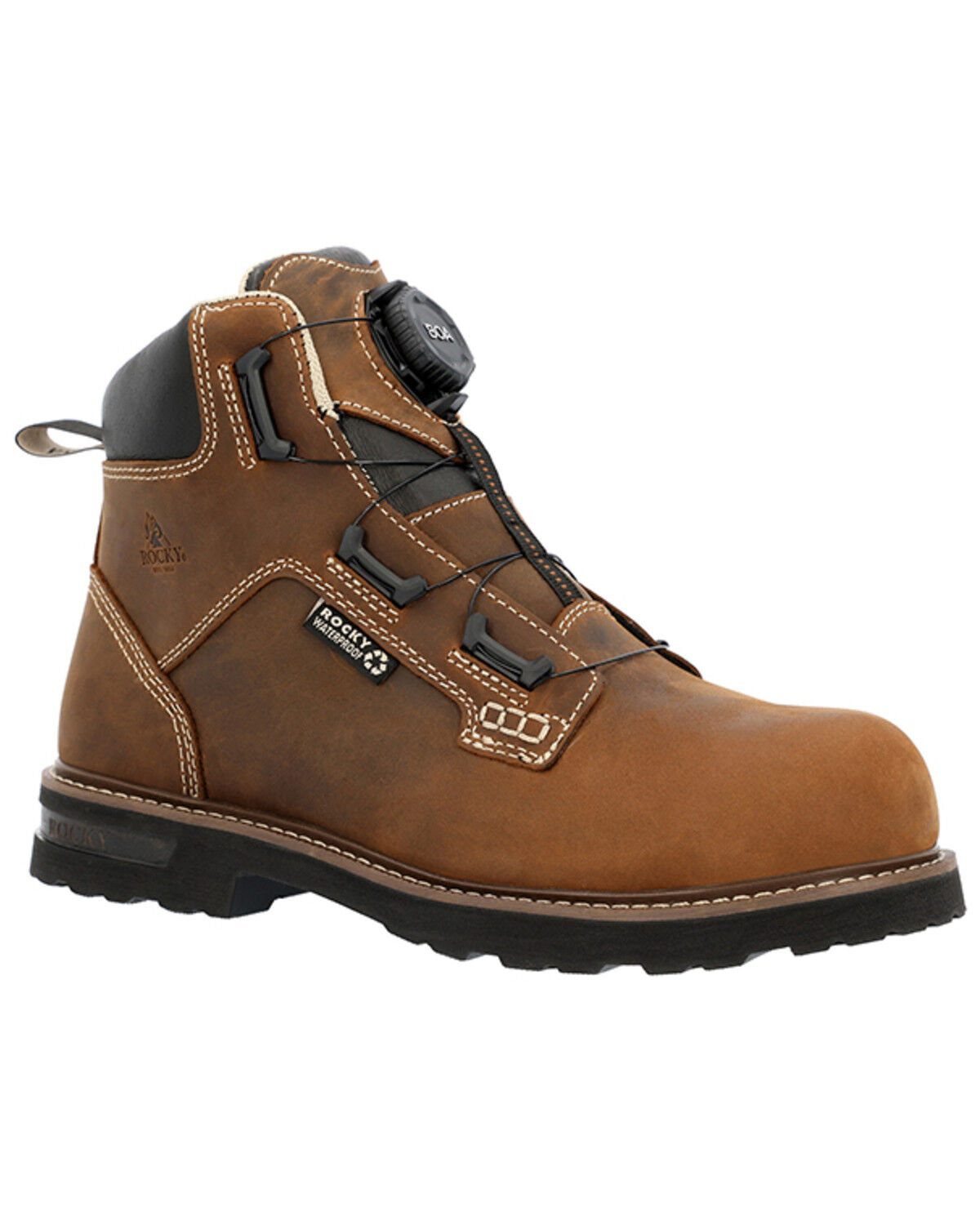 Image #1 - Rocky Men's Grindstone XTR BOA® Work Boots - Composite Toe, Russett, hi-res