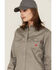 Image #2 - Forge Workwear Women's FR Solid Long Sleeve Snap Stretch Work Shirt, Grey, hi-res