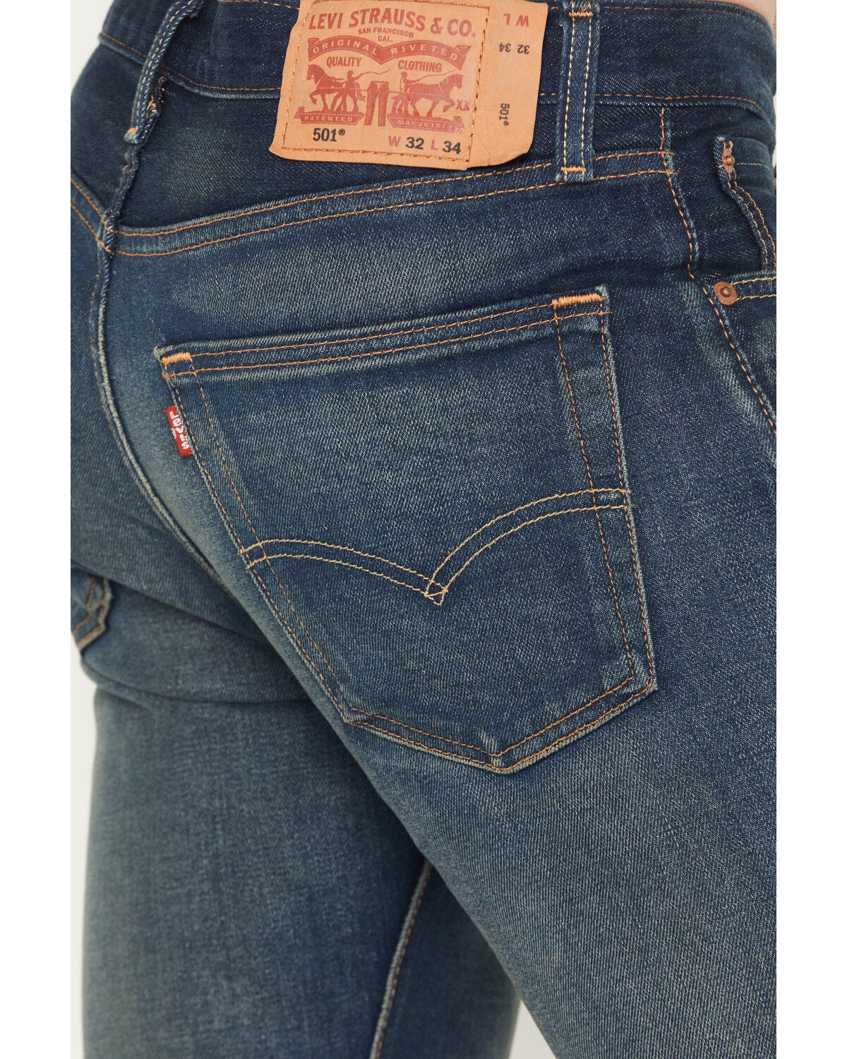 Image #4 - Levi's Men's 501&reg; Original Fit Straight Denim Jeans, Dark Wash, hi-res