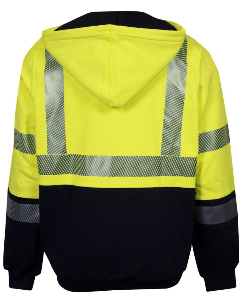 National Safety Apparel Men S 3x Fr Hi Vis Hybrid Zip Front Hooded