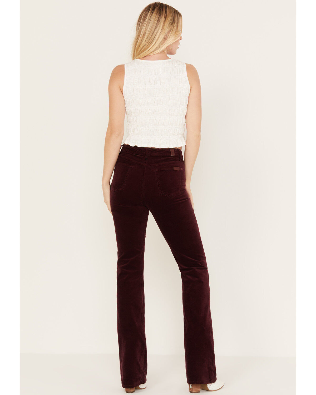 Image #3 - 7 For All Mankind Women's High Rise Velvet Lisha Bootcut Jeans, Burgundy, hi-res