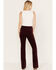 Image #3 - 7 For All Mankind Women's High Rise Velvet Lisha Bootcut Jeans, Burgundy, hi-res