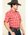 Image #3 - Wrangler 20X Men's Advanced Comfort Plaid Print Short Sleeve Western Shirt , Red, hi-res