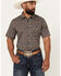 Image #1 - RANK 45&reg; Men's Raflame Geo Print Short Sleeve Button-Down Stretch Western Shirt, Gold, hi-res