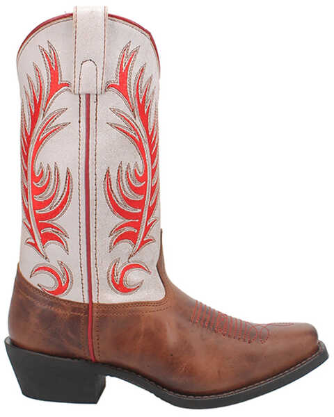 Image #2 - Laredo Women's Feather Love Western Boots - Square Toe, White, hi-res