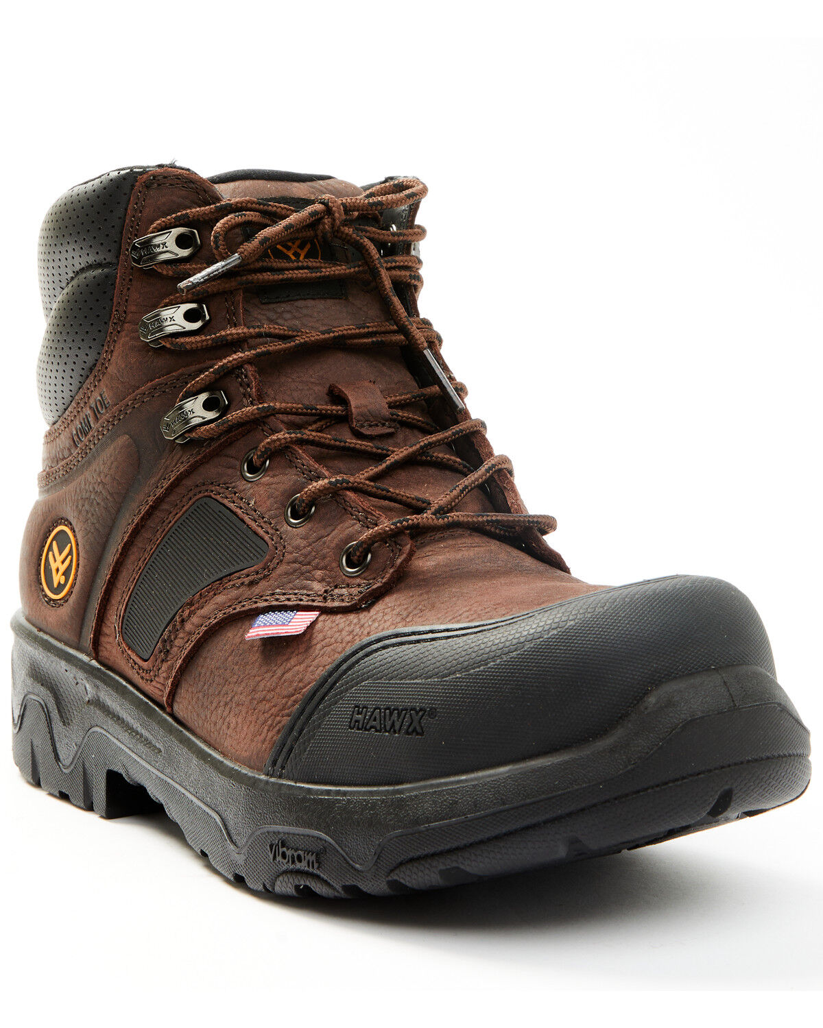 Image #1 - Hawx Men's 6" Anthem Lab Lace-Up Work Boots - Composite Toe, Brown, hi-res