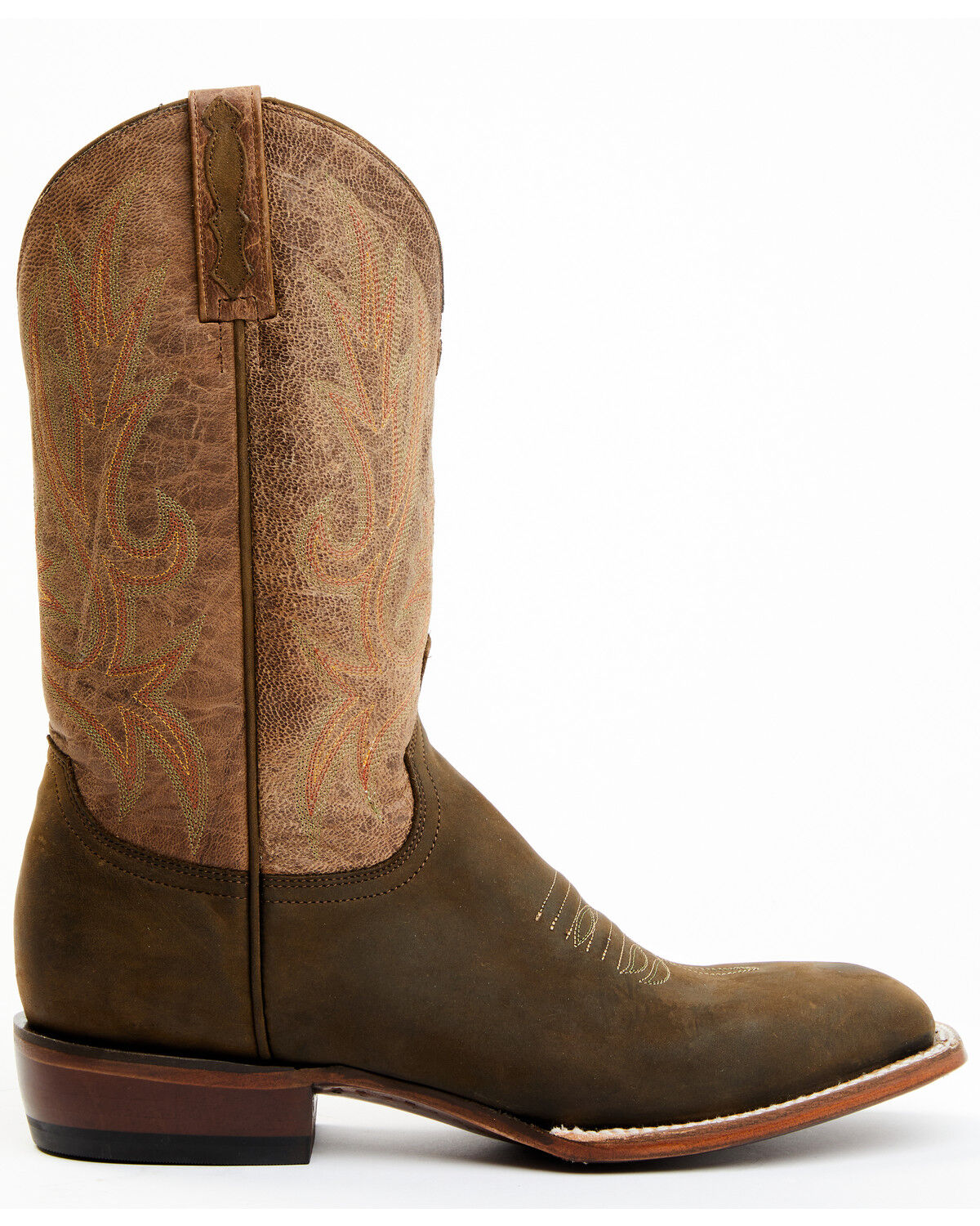 Image #2 - Lucchese Men's Gordon Western Boots - Broad Square Toe, Olive, hi-res