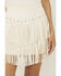 Image #2 - Rock & Roll Denim Women's Fringe Studded Skirt, Cream, hi-res