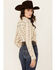 Image #4 - Roper Women's Floral Striped Long Sleeve Snap Western Shirt, Cream, hi-res