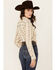 Image #4 - Roper Women's Floral Striped Long Sleeve Snap Western Shirt , Cream, hi-res
