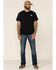 Cowboy Up Men's Country Rock Short Sleeve Graphic Tee, Black, hi-res
