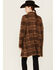 Image #8 - Panhandle Women's Plaid Print Knit Sweater Coat , Dark Brown, hi-res
