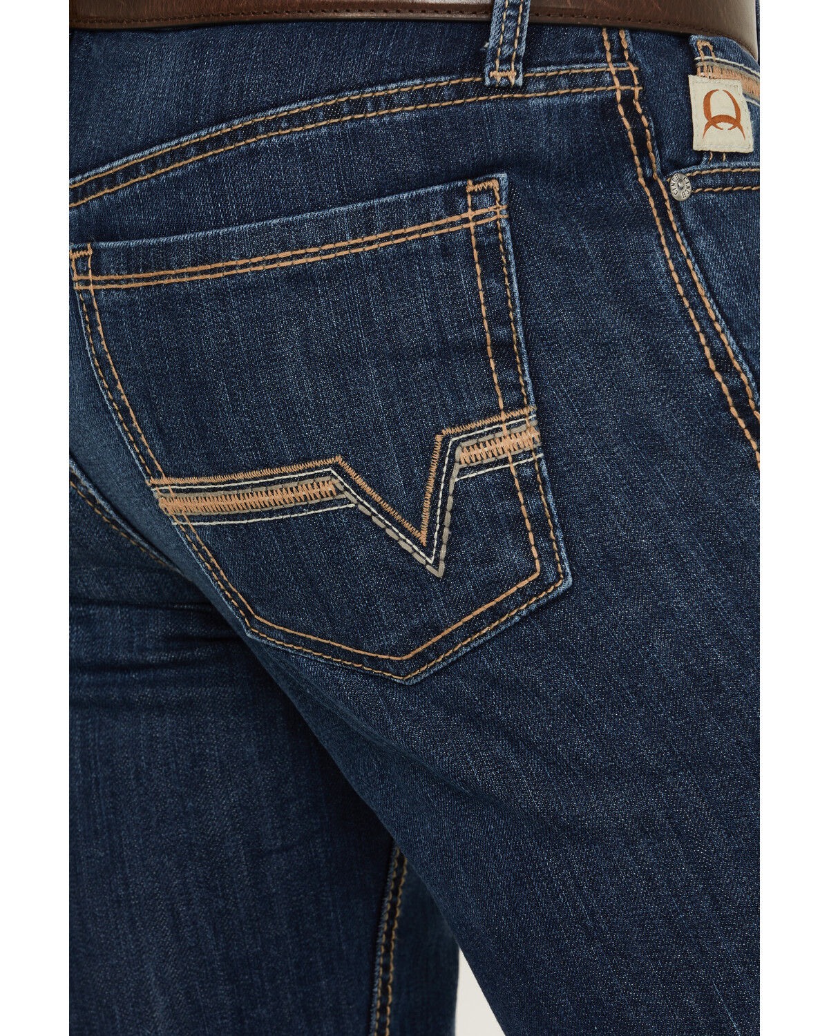 Image #4 - Cinch Men's Ian Dark Wash Slim Bootcut Performance Stretch Denim Jeans, Indigo, hi-res