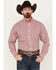 Image #1 - Ariat Men's Valen Plaid Print Long Sleeve Button-Down Western Shirt - Tall, Magenta, hi-res