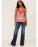 Image #2 - Miss Me Women's Floral Lace Cami, Red, hi-res