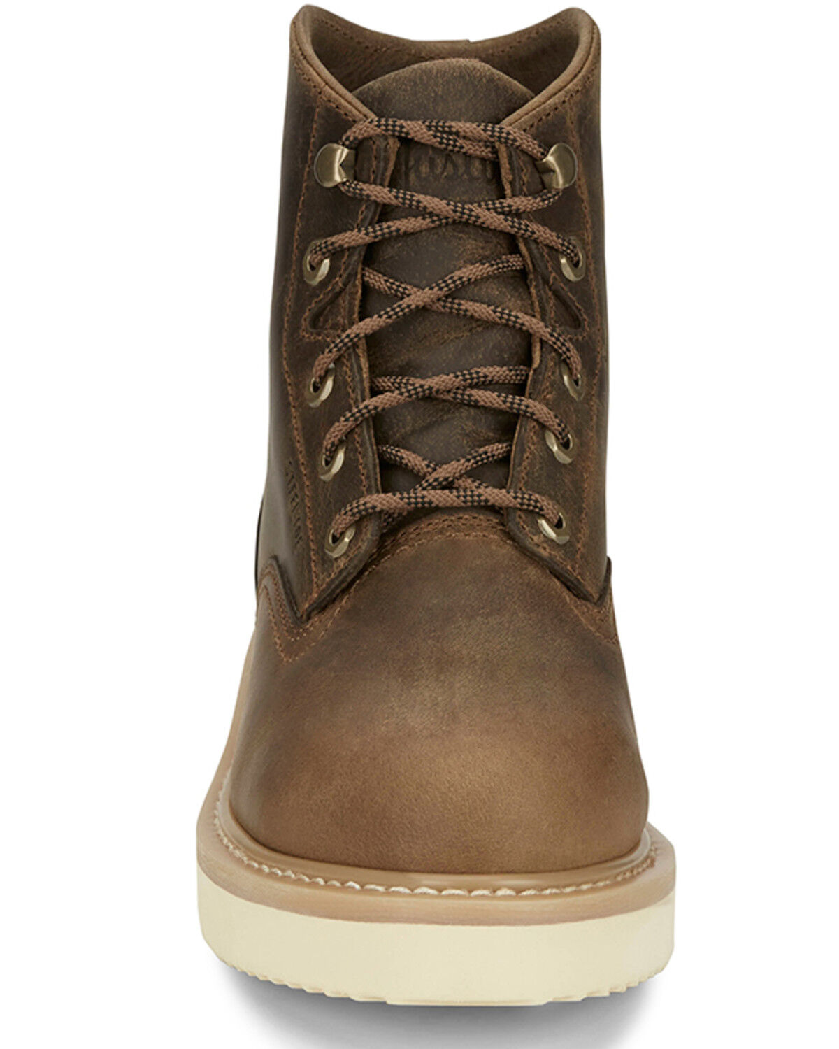 Image #3 - Justin Men's 6" Maxwell Lace-Up Work Boots - Steel Toe, Brown, hi-res