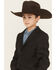 Image #2 - Scully Boys' Floral Embroidered Button-Down Sportcoat, Black, hi-res