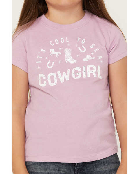 Image #3 - Shyanne Girls' Cool To Be A Cowgirl Short Sleeve Graphic Tee, Lavender, hi-res