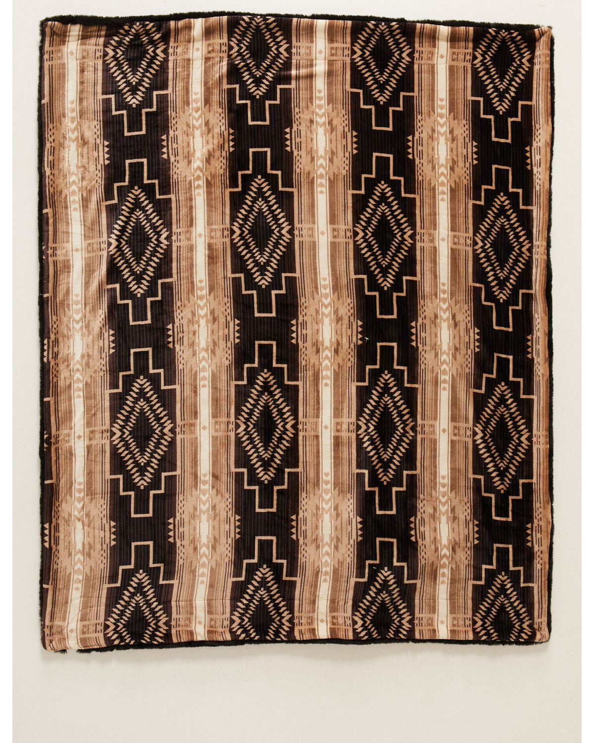 Image #2 - Boot Barn Silverton Southwestern Print Faux Fur Blanket, Black, hi-res