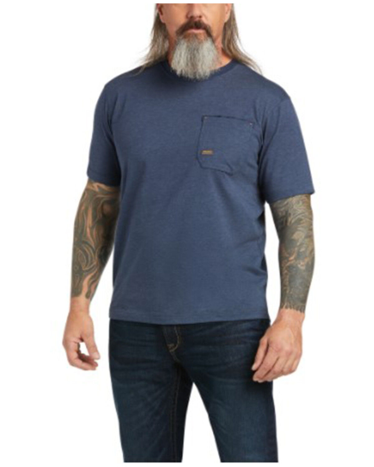 Image #1 - Ariat Men's Rebar Workman Full Cover Graphic Work Pocket T-Shirt, Slate, hi-res