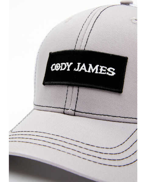 Cody James Men's Gray Logo Patch Mesh-Back Flex-Fit Ball Cap, Grey, hi-res