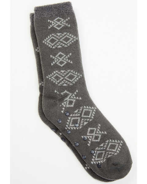 Cody James Men's Gray Southwestern Cozy Socks, Charcoal, hi-res