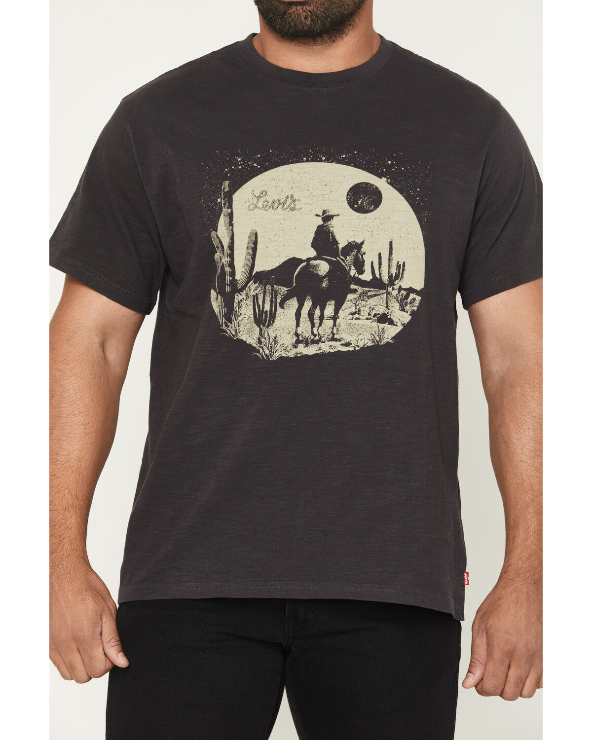 Image #3 - Levi's Men's Archival Desert Cowboy Short Sleeve Graphic T-Shirt, Black, hi-res