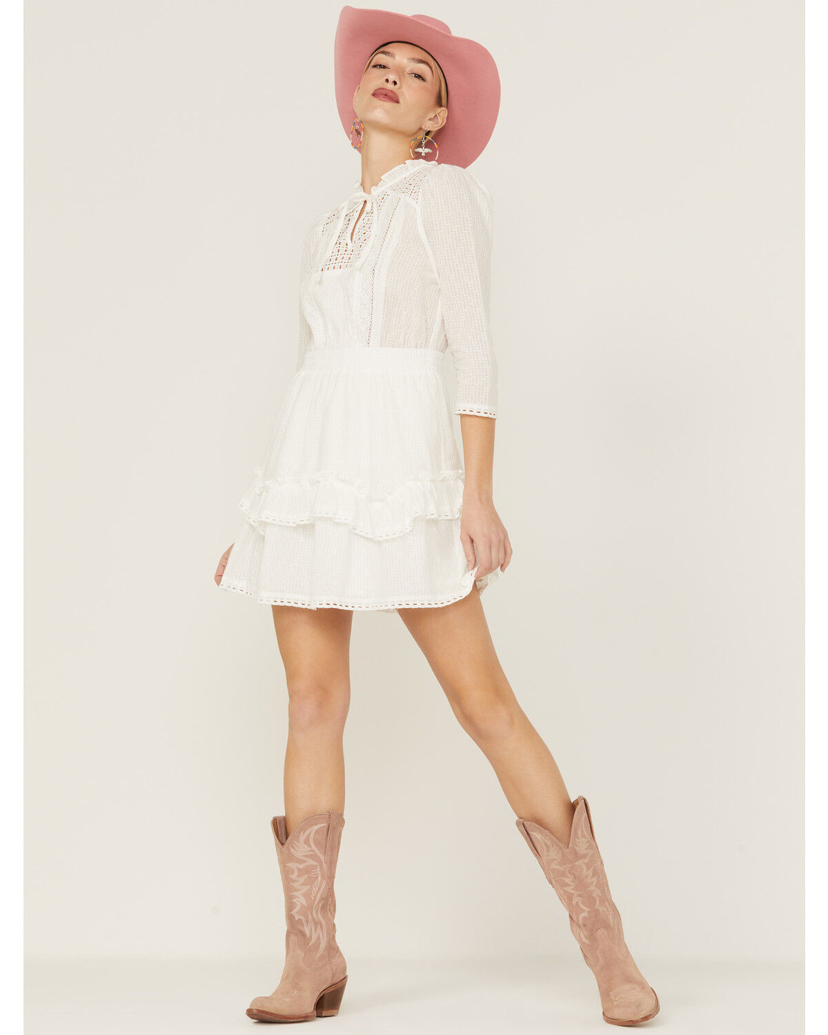 Image #4 - Heartloom Women's Kelsa Mini Dress, Ivory, hi-res