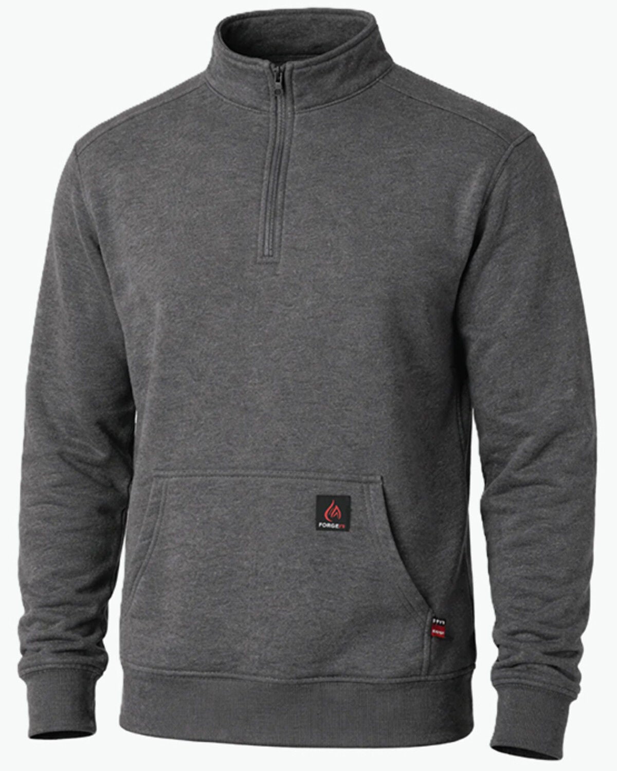 Image #1 - Forge Workwear Men's FR Solid 1/4 Zip Work Pullover, Charcoal, hi-res