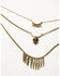 Image #1 - Shyanne Women's Soleil Steer Head Layered Necklace , Gold, hi-res