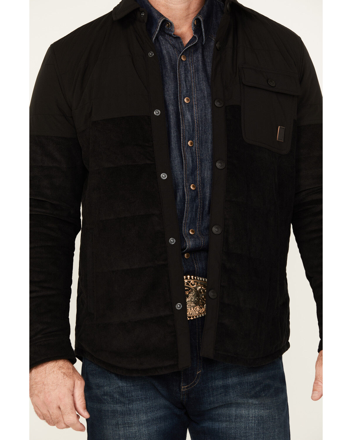 Image #3 - Brothers and Sons Men's Fulton Corduroy Lightweight Puffer Jacket, Black, hi-res