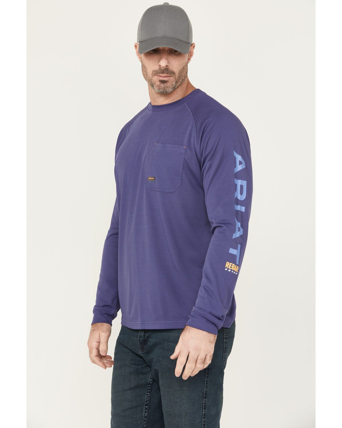 Image #1 - Ariat Men's Rebar Heat Fighter Long Sleeve Work Shirt - Tall, , hi-res