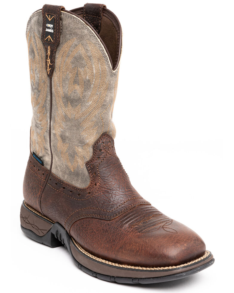 Brothers & Sons Men's Tyche Performance Western Boots - Broad Square Toe, Brown, hi-res