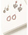 Image #1 - Shyanne Women's Teardrop Cactus Earring Set - 3 Piece, Pink, hi-res
