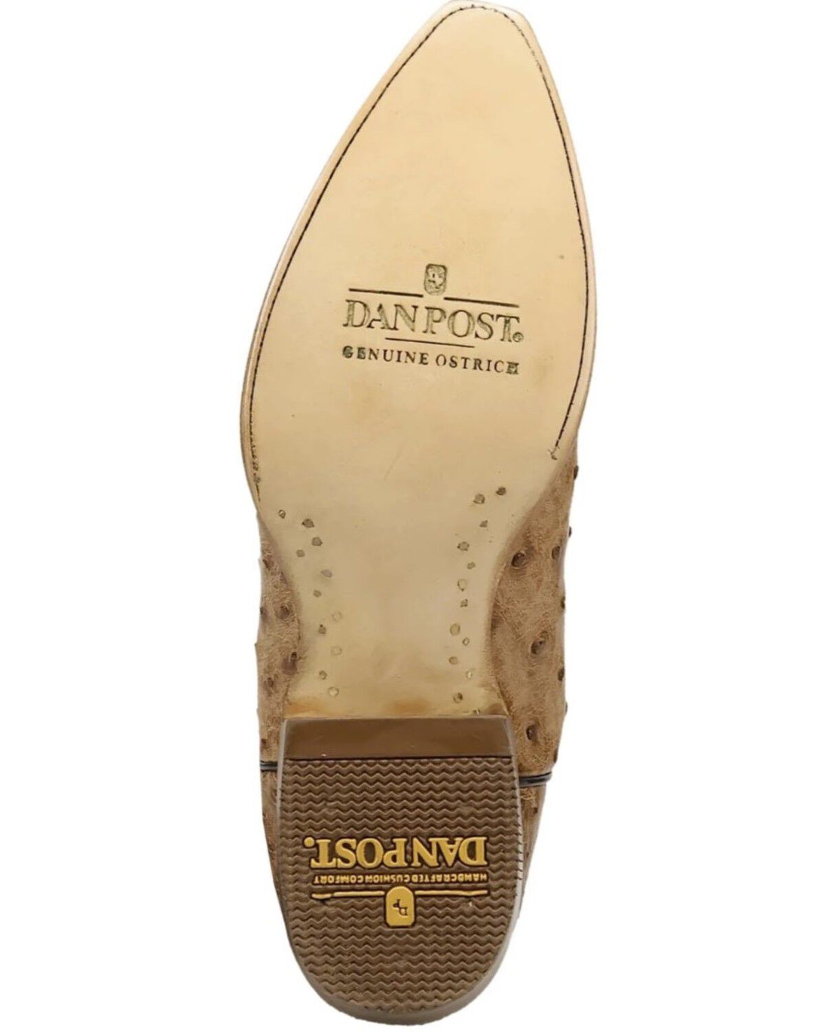 Image #7 - Dan Post Men's Grit Exotic Full Quill Ostrich Tall Western Boots - Snip Toe, Tan, hi-res