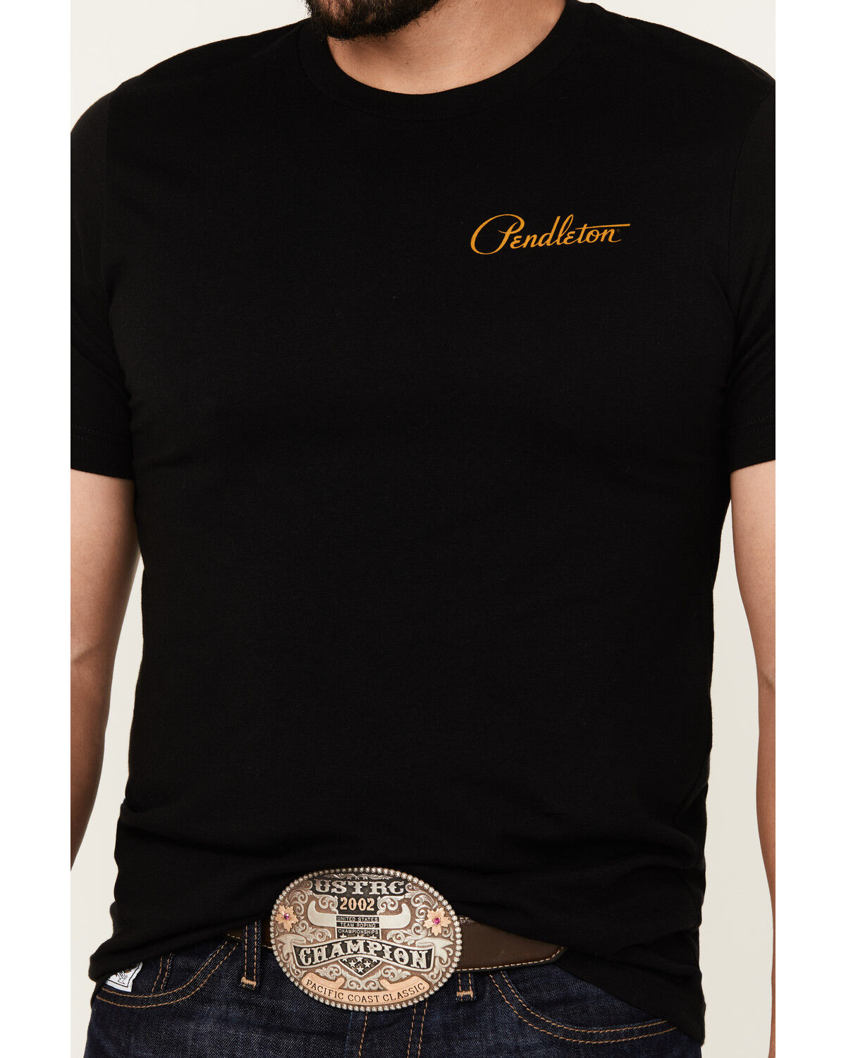 Image #4 - Pendleton Men's Boot Barn Exclusive Bison Harding Logo Short Sleeve Graphic T-Shirt, Black, hi-res