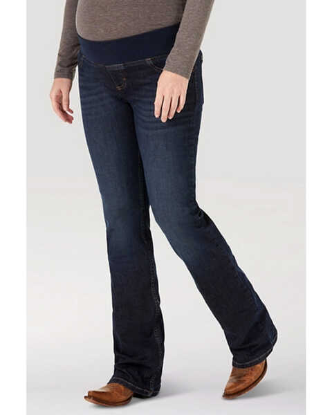 Wrangler Retro Women's Mae Maternity Bootcut Jeans, Blue, hi-res