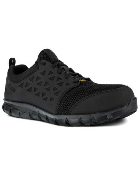 Image #1 - Reebok Men's Sublite Work Shoes - Composite Toe, Black, hi-res