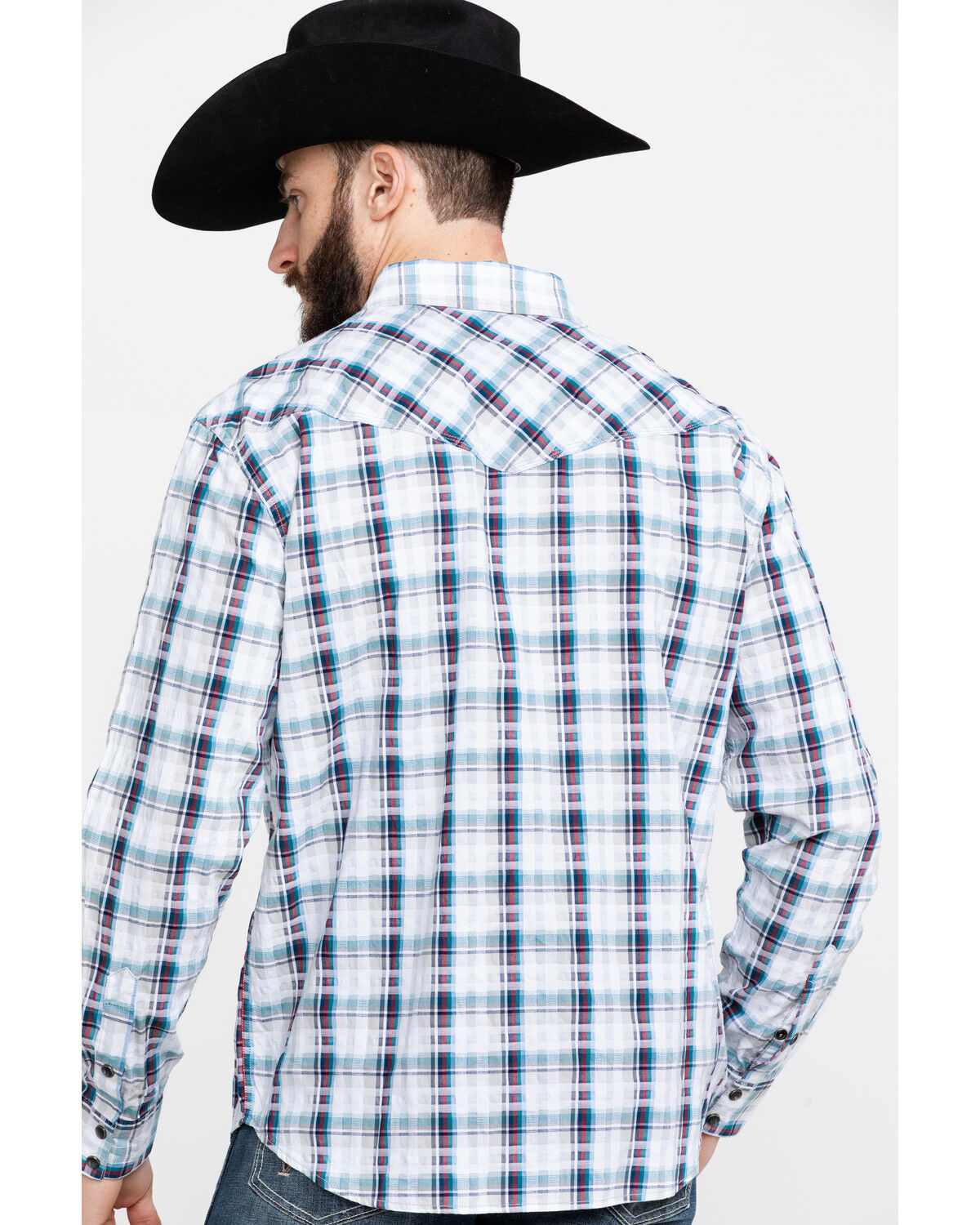 Image #2 - Moonshine Spirit Men's Fireball Plaid Long Sleeve Western Shirt , , hi-res