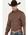 RANK 45® Men's Floral Medallion Print Long Sleeve Button-Down Western Shirt, Coffee, hi-res
