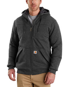 Carhartt Men's Rain Defender Rockland Quilt-Lined Hooded Work Jacket , Charcoal, hi-res