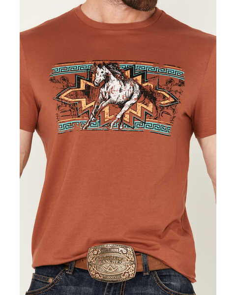 Image #3 - Rock & Roll Denim Men's Southwestern Horse Short Sleeve Graphic T-Shirt, , hi-res