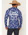 Image #1 - PBR Men's Camo Print Long Sleeve Hooded Shirt, Blue, hi-res