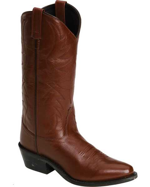 Old West Men's Smooth Leather Western Boots - Medium Toe, Black Cherry, hi-res